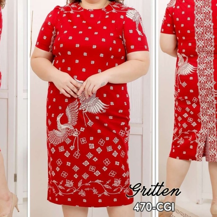 dress imlek/dress batik jumbo/dress batik bigsize/baju imlek/phoenix