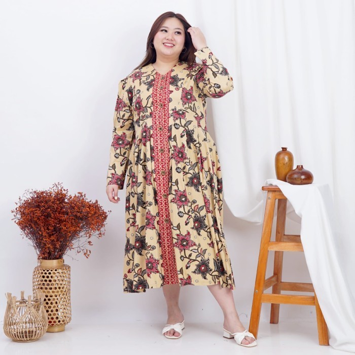 dress batik super jumbo/gamis jumbo/gamis batik/baju lebaran/603BXA
