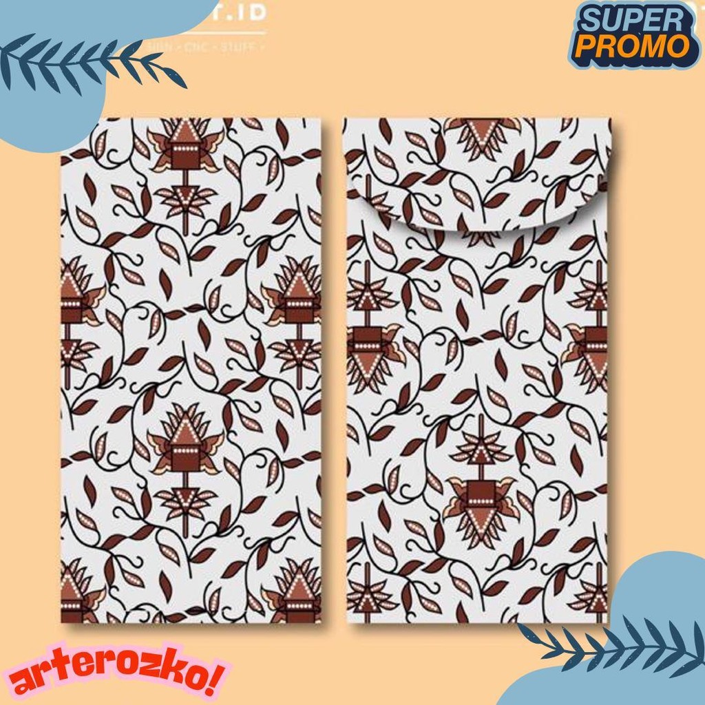 6 Pcs Angpao Wedding Amplop Kondangan Motif Batik Angpao Panjang Amplop Uang Diskon