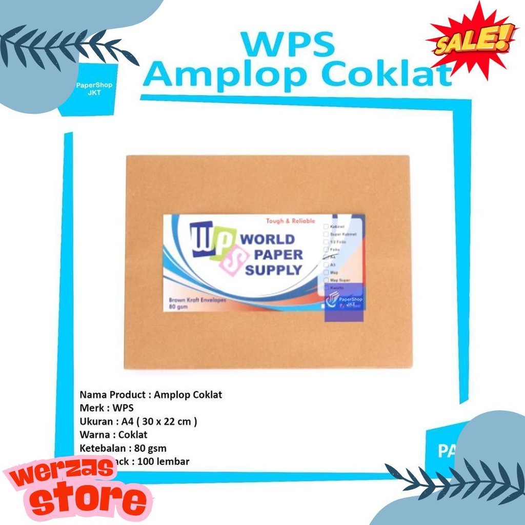 

Wps - Amplop Coklat Ukuran A4 ( 30 X 22 Cm ) - Pack Terlengkap Dan Termurah