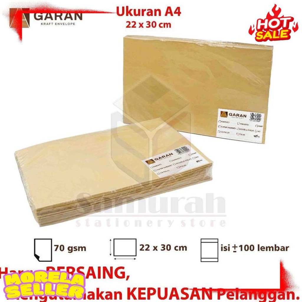 

Amplop Kertas Coklat Garan Ukuran A4 22 X 30 Cm / Amplop Dokumen 22X30 1 Pak Isi 100 Lembar Tebal 70 Gsm - Gram Terlengkap Dan Termurah