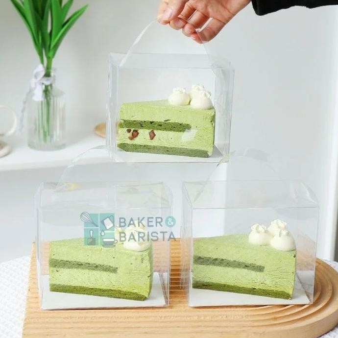 $+$+$+$+] Mika Slice cake with handle kotak kue mika tenteng box kue potong