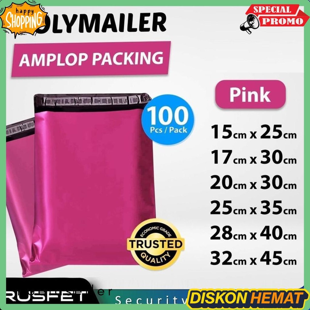 

Amplop Plastik Polymailer Pink 28Cm X 40Cm Low Cost Plastic Packing Polos Online Shop Rusfet Murah Diskon Setengah Harga