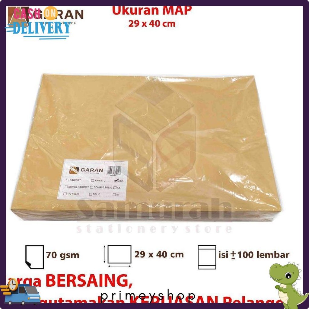 

Amplop Kertas Coklat Garan Ukuran Map 29 X 40 Cm / Amplop Dokumen Besar 1 Pak Isi 100 Lembar Tebal 70 Gsm / Gram 29X40 Terlengkap Dan Termurah