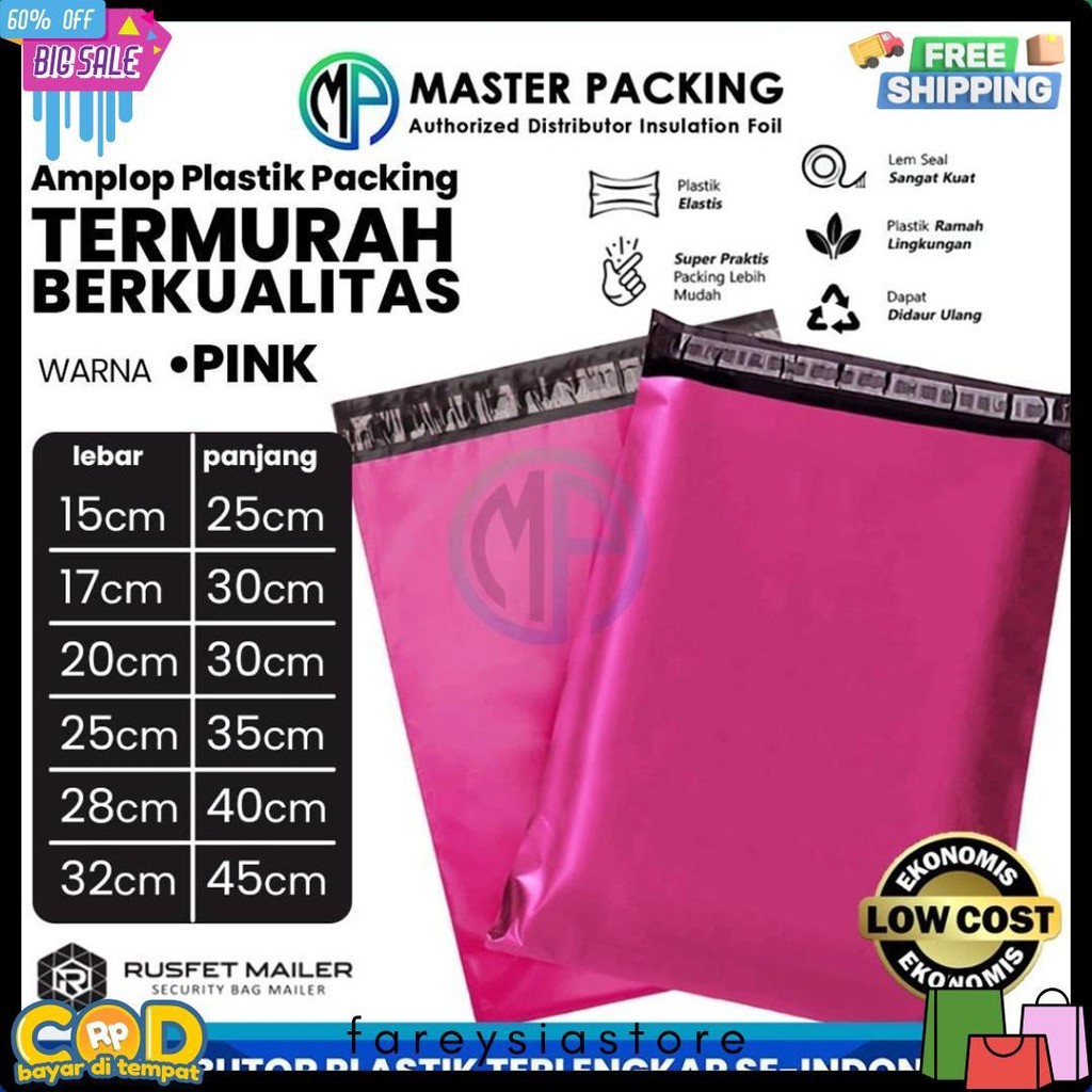 

Amplop Plastik Polymailer Pink 28Cm X 40Cm Low Cost Plastic Packing Polos Online Shop Rusfet Murah Diskon