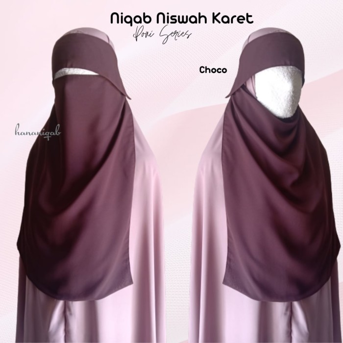 Cadar Bandana Poni Karet NiswahHananiqabSifon Silky Adem warna Hitam