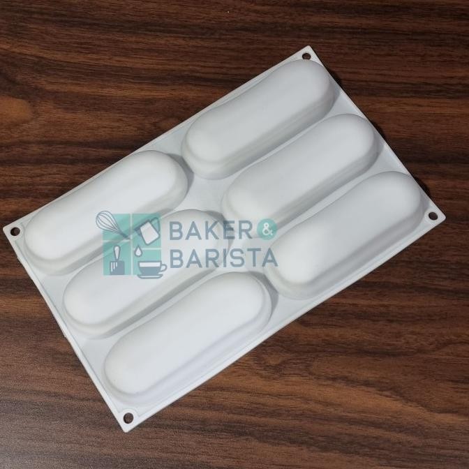 %$%$%$%$] cetakan silikon eclair silicone mould 6 lubang eclair mould