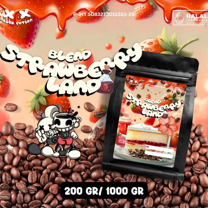 Blend Strawberry Land Coffee Bean Arabika Biji Kopi by Black Potion Coffee