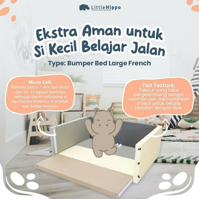 || PROMO  LEBARAN ~`~ Little Hippo Bumper Bed Partner Lumba Playmat / Bumpermat Tebal 7.5 cm ||~~~