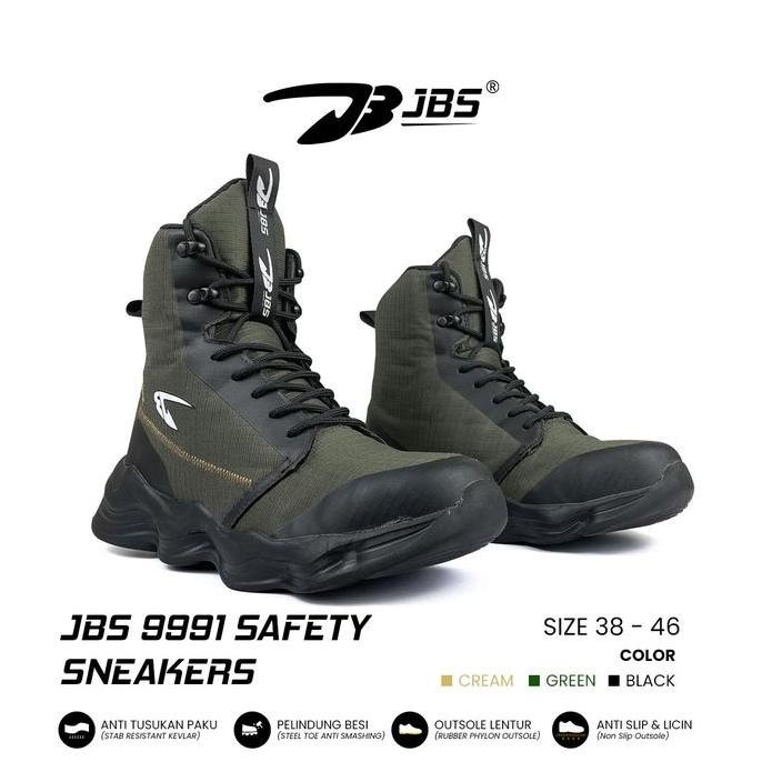 SEPATU SAFETY SNEAKERS JBS 9991 FYP / SEPATU UJUNG BESI KEREN UNTUK KERJA High Shoes Pria Boots Mera
