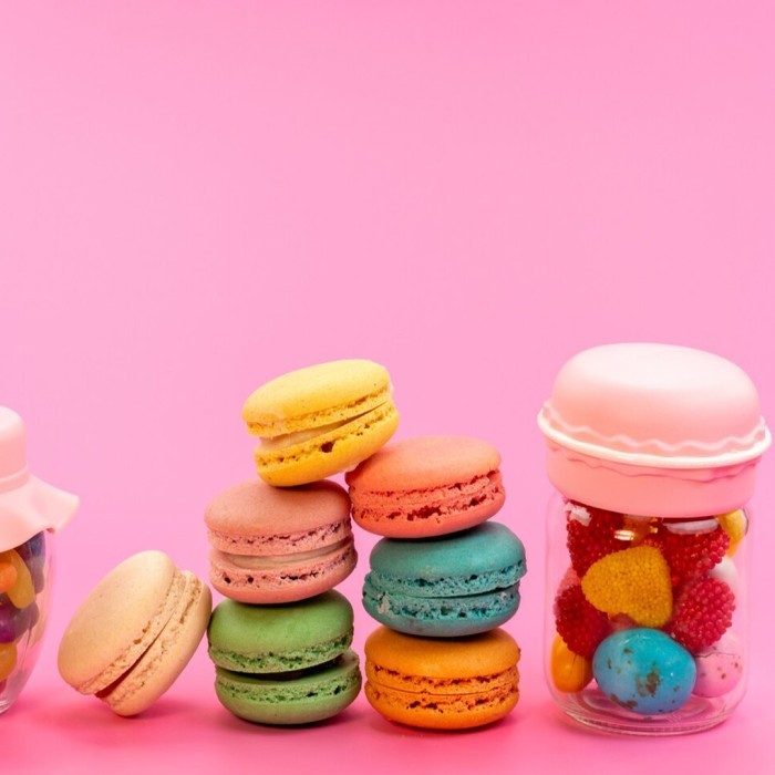 

BABY MINI MACAROON MACARON TOPLES ISI 50 COOKIES KUE KERING