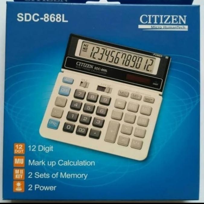 

Terlaris Calculator Citizen Sdc 868L 12 Digit Kalkulator Ready Stok