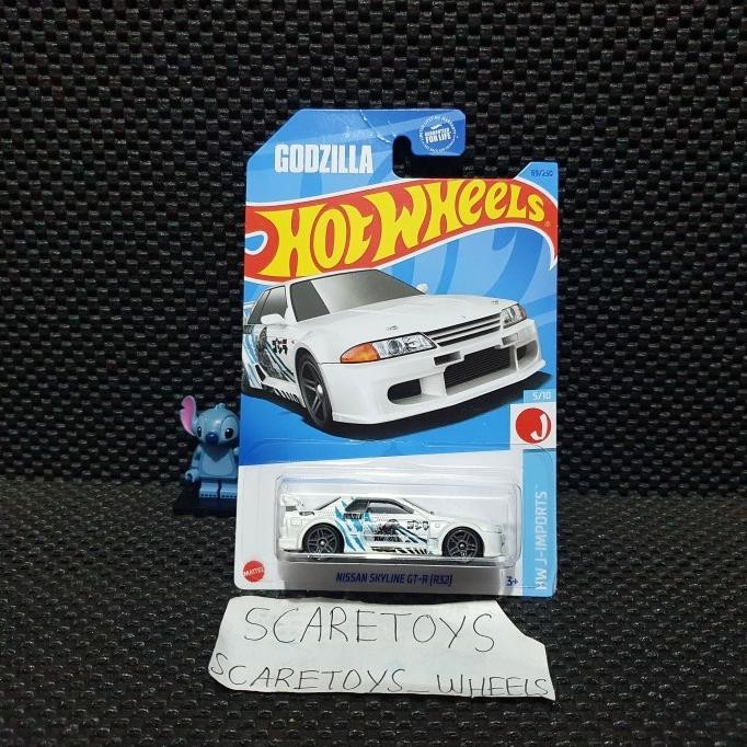 ASLI HOT WHEELS NISSAN SKYLINE GT R GTR 32 GODZILLA JDM J IMPORTS PUTIH WHITE