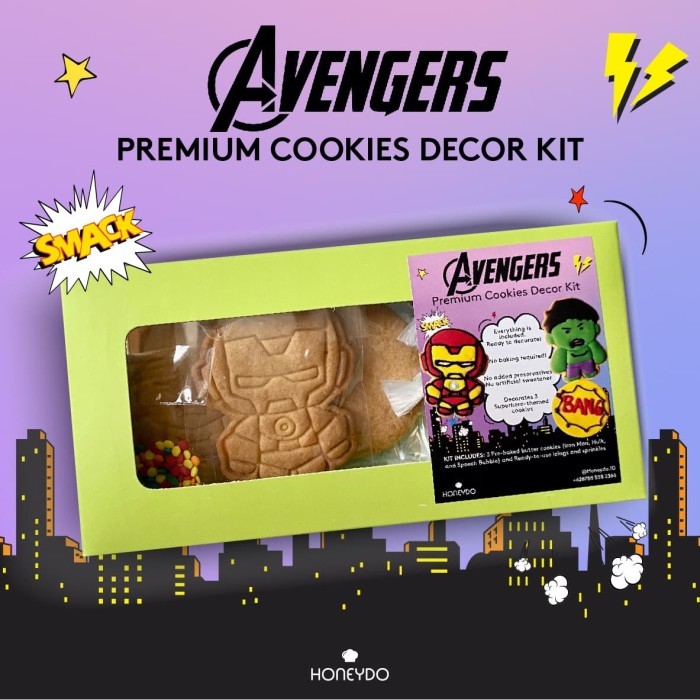 

HONEYDO COOKIES DECOR KIT AVENGERS #1 (COOKIES SIAP DEKORASI)