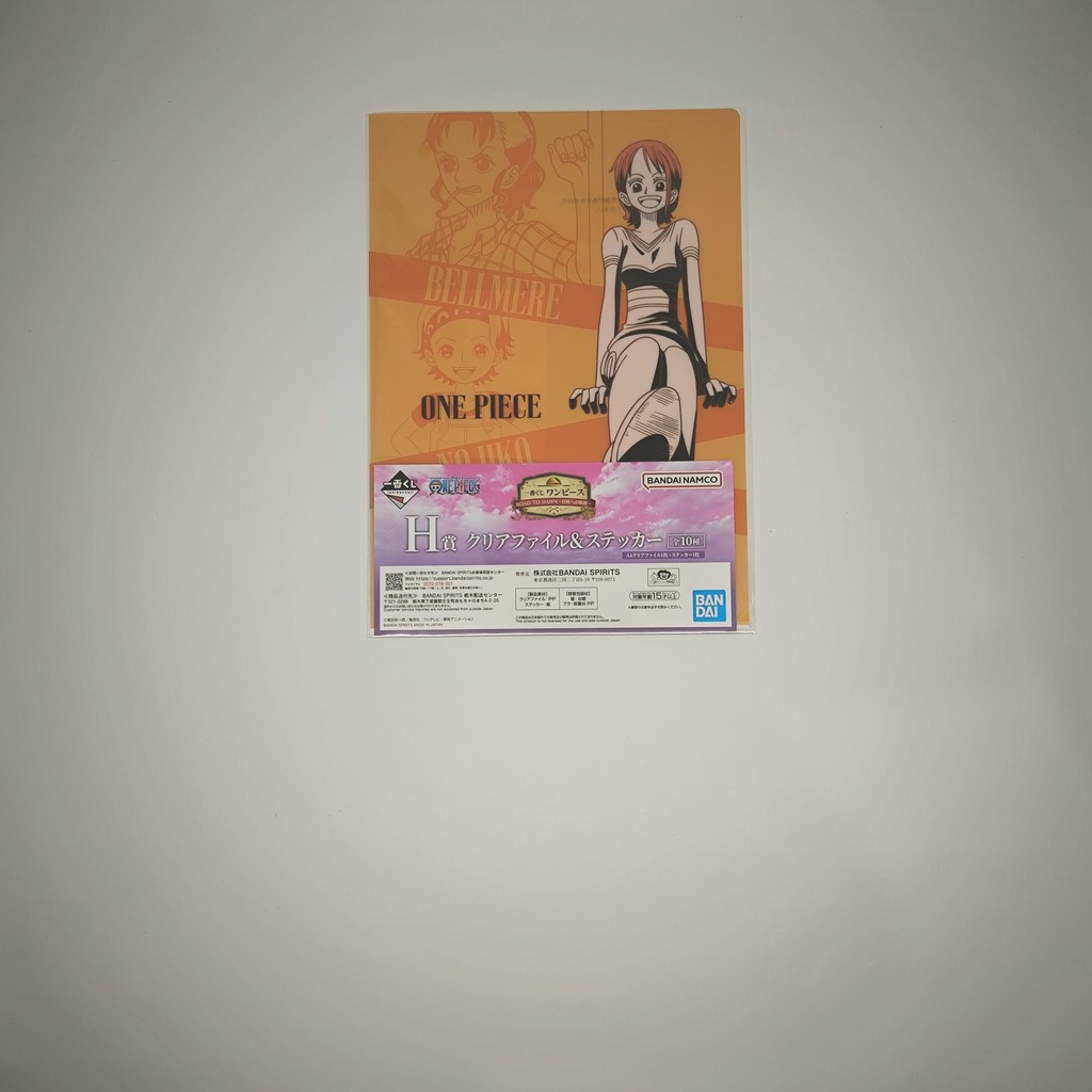Clear File and Sticker Set Official Ichiban Kuji Bandai One Piece Road To Dawn Nami
