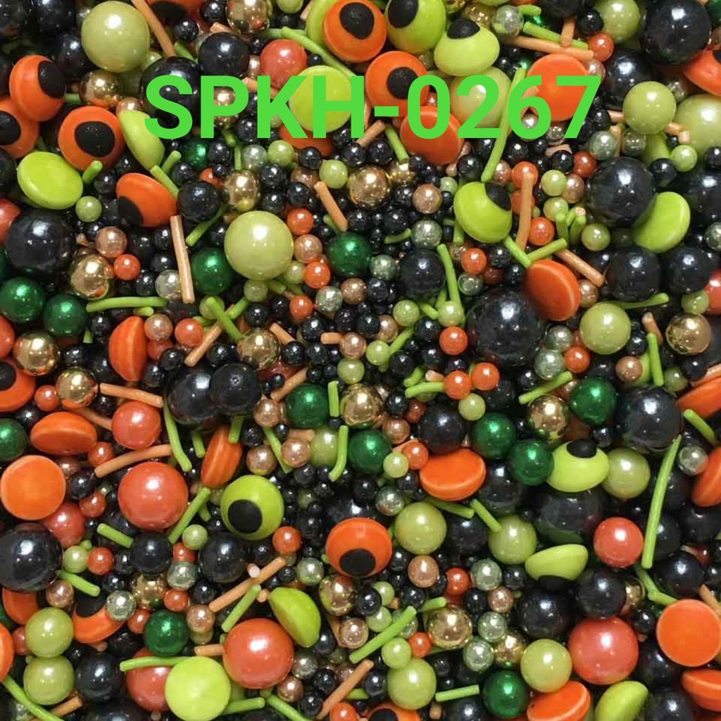 

SPKH-0267 Sprinkles sprinkle springkel 500gr hitam orange hijau (SPRINKLES)