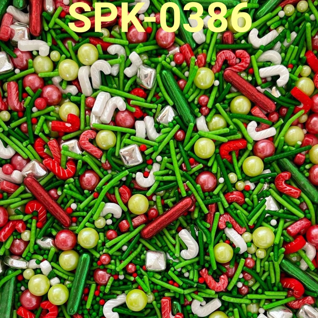 

SPK-0386 Sprinkles sprinkle sprinkel 1kg natal candy cane merah hijau (sprinkles)