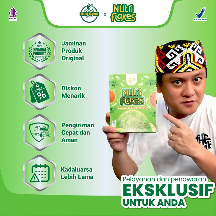 

NUTRIFLAKES PAKET 2 BOX - SEREAL SEHAT UMBI GARUT SOLUSI MAAG & GERD