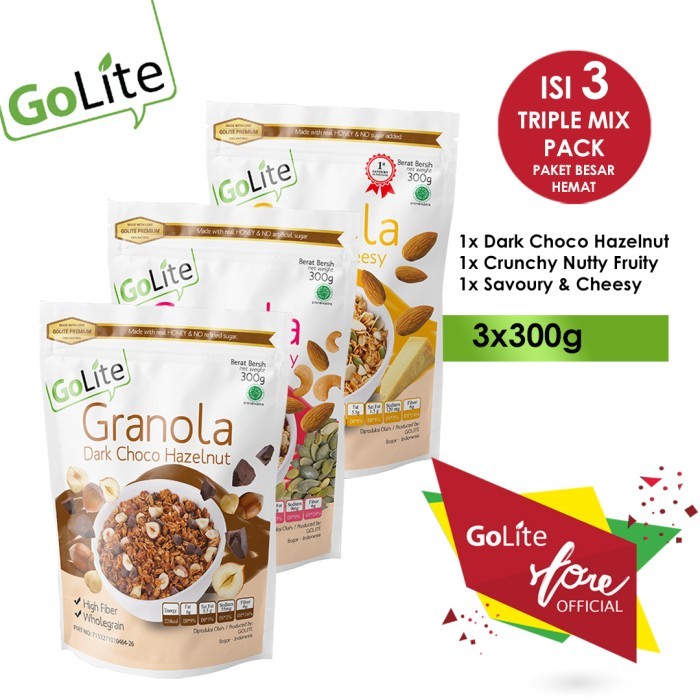 

GRANOLA GOLITE TRIPLE MIX PACK (300GR)
