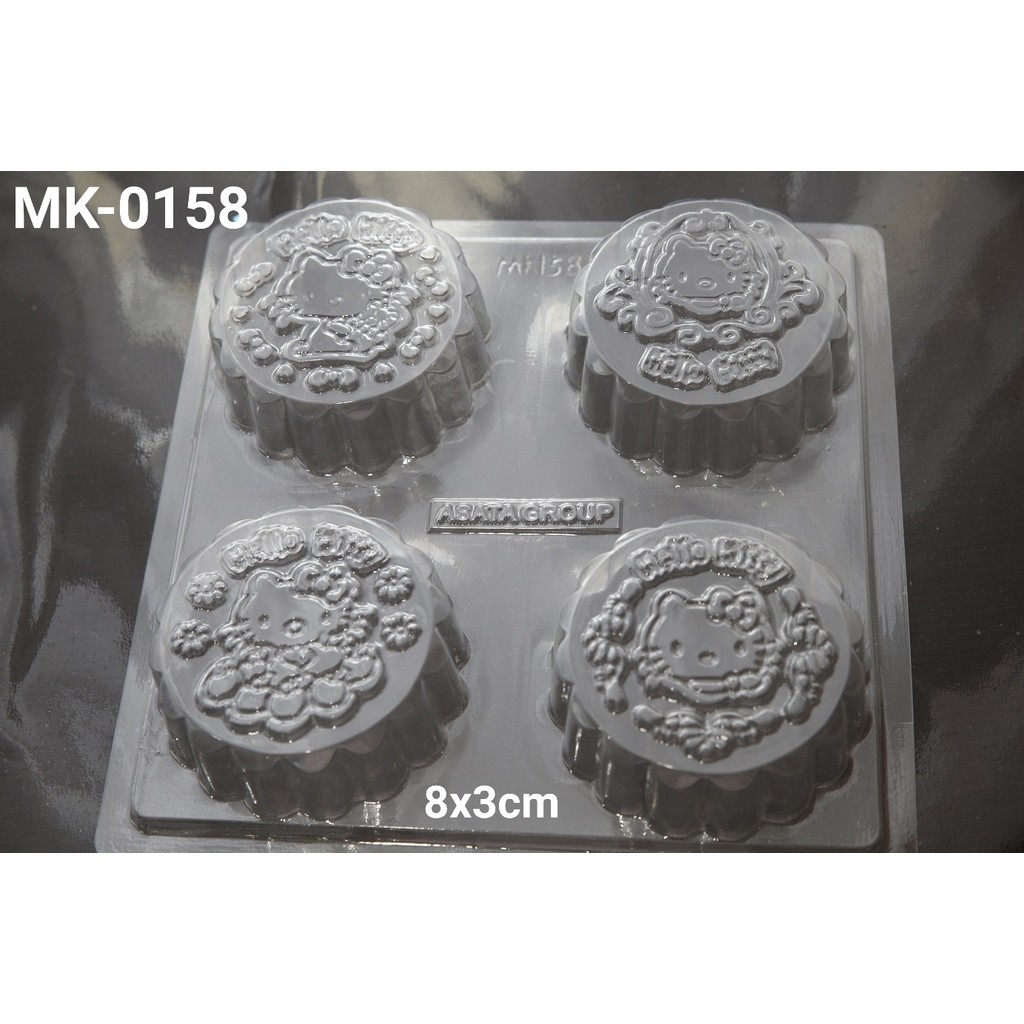 MK-0158 Cetakan Mika Cetakan Coklat Kue Bulan Hello Kitty (MIKA)