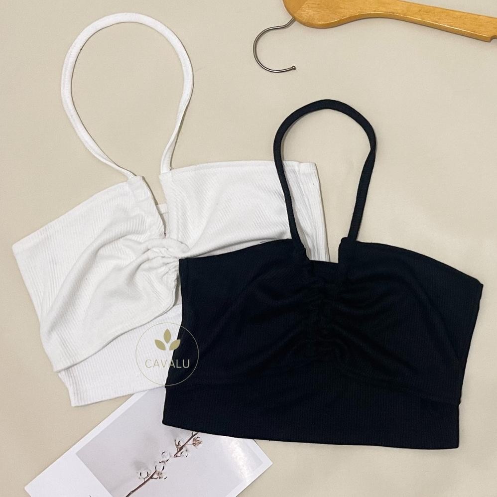 Halter Tank Top Korea Crop Top Tanktop Tali Serut Baju Atasan Wanita 169