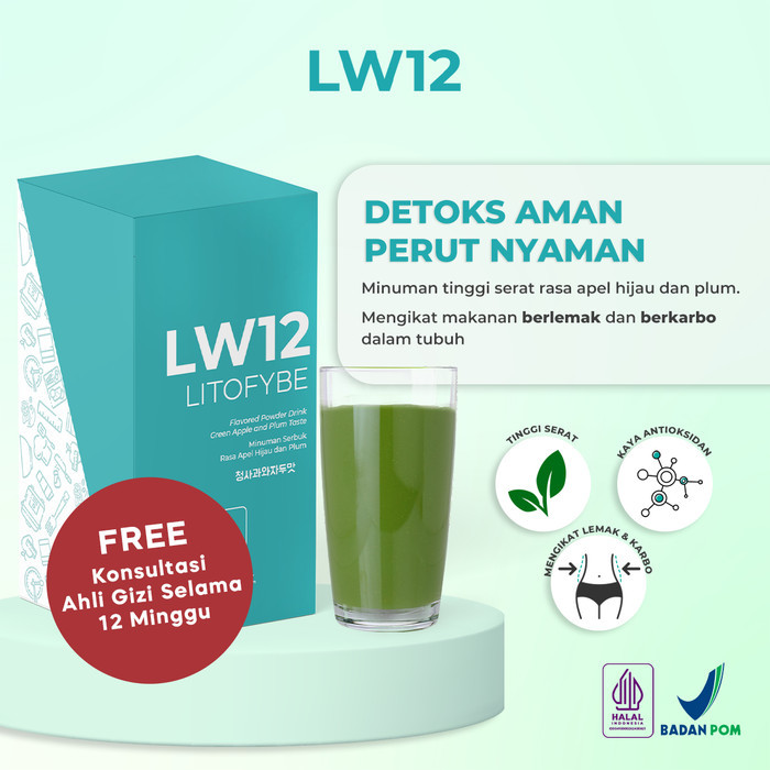 

LW12 LITOFYBE MINUMAN FIBER DIET DETOX PENGIKAT LEMAK HALAL BPOM