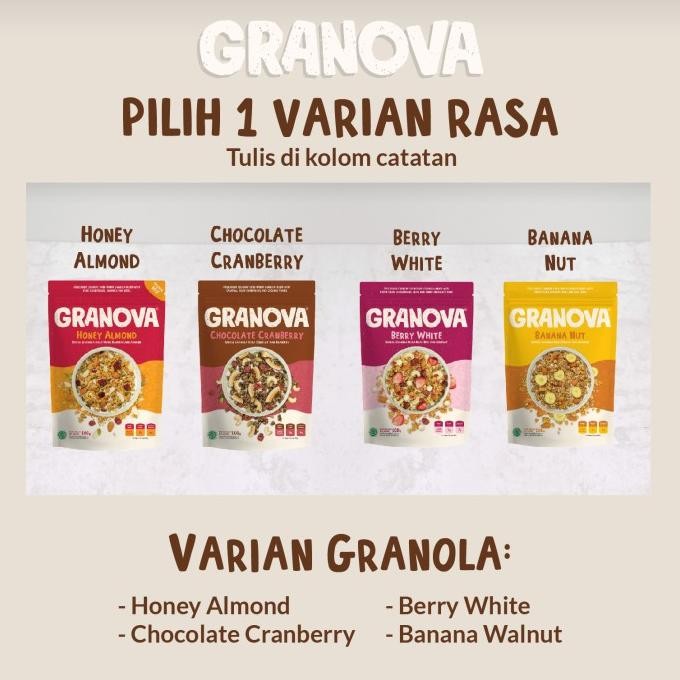 

Granova - Paket Kado / Hampers (Madu 240gr, Granola 100gr & Snackbars)