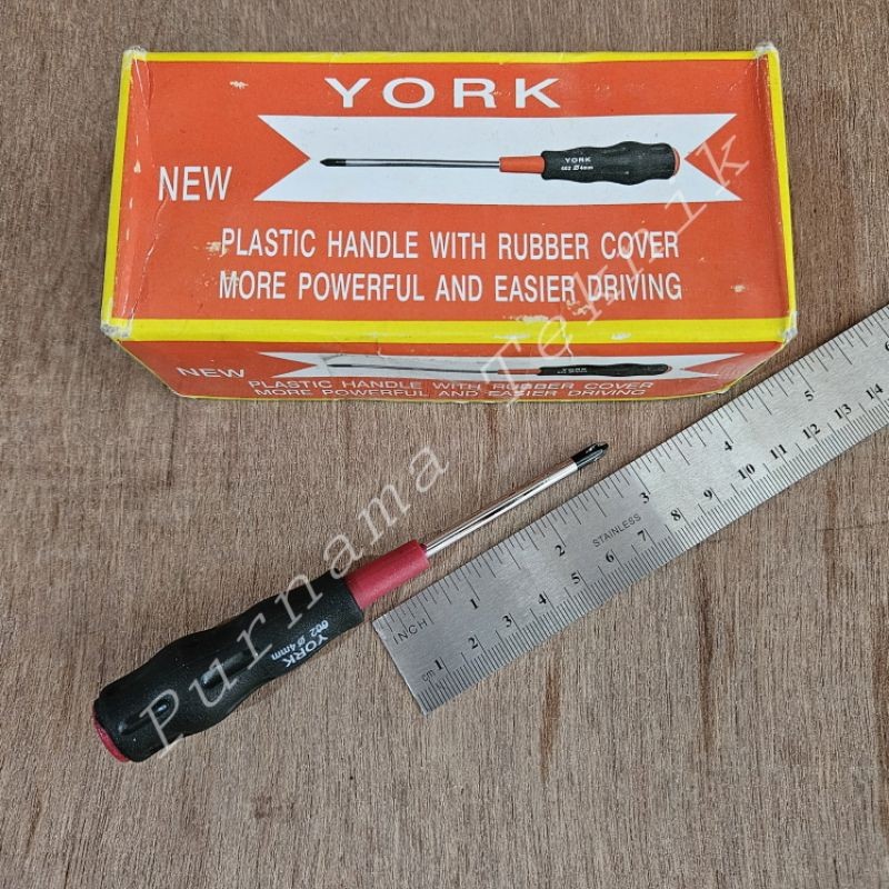 Obeng Radio 4mm x 3 Inc Plus Obeng Kurus 4mm (+) 3" YORK