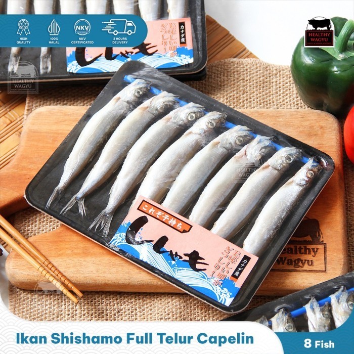 

Ikan Shisamo Full Telur Capelin Fish Premium 8 pcs Healthy Wagyu