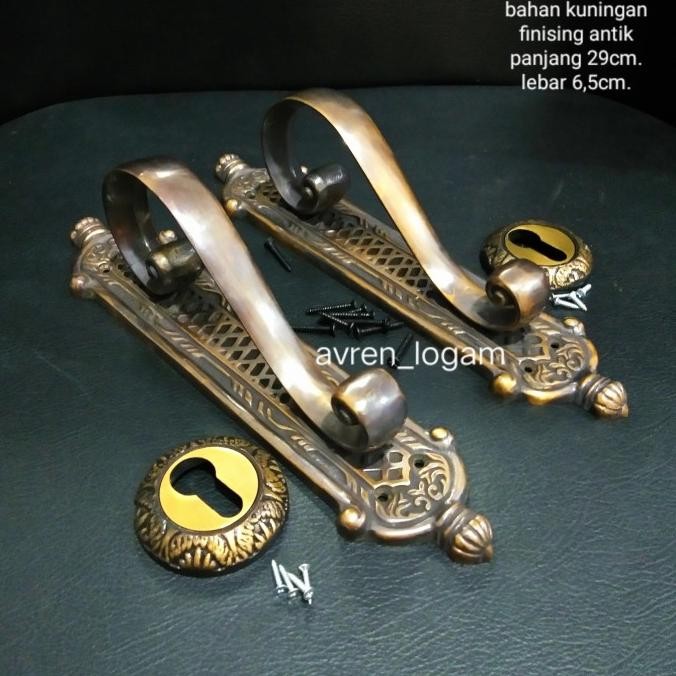 Handle pintu rumah kuningan antik klasik