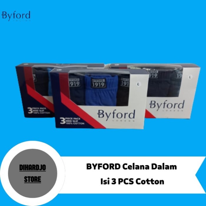 Byford Celana Dalam Pria Segitiga Brief Isi 3 Pcs Bahan Katun Best Seller