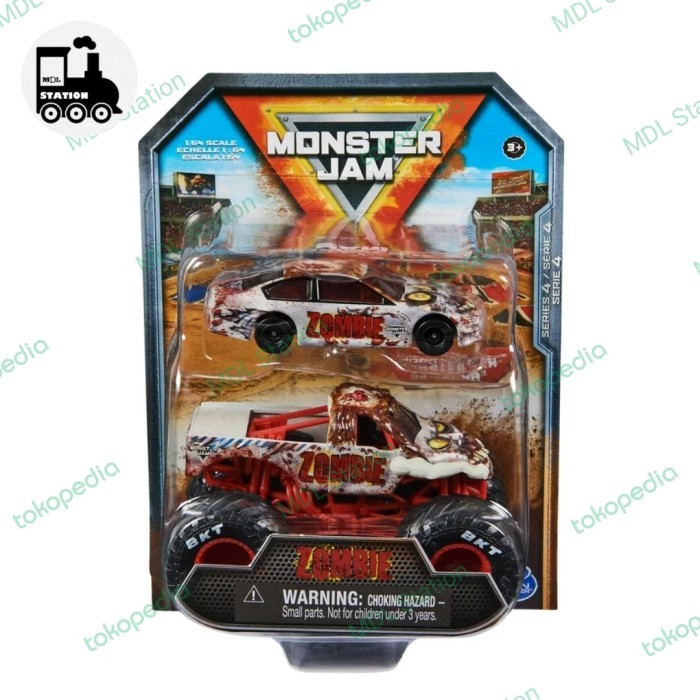 TERBARU Spin Master Monster Jam - ZOMBIE Monster Truck & RACE CAR