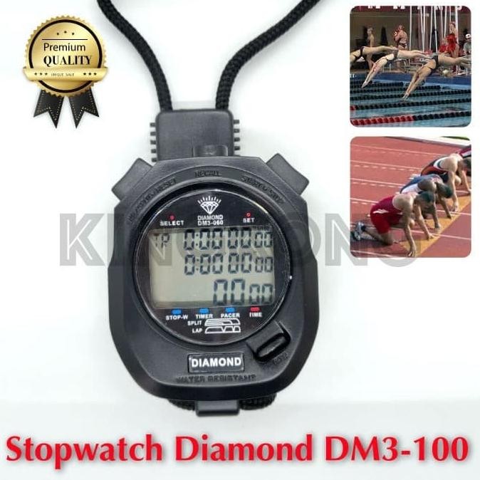 Stopwatch Diamond Original 60 Memory Digital Olahraga
