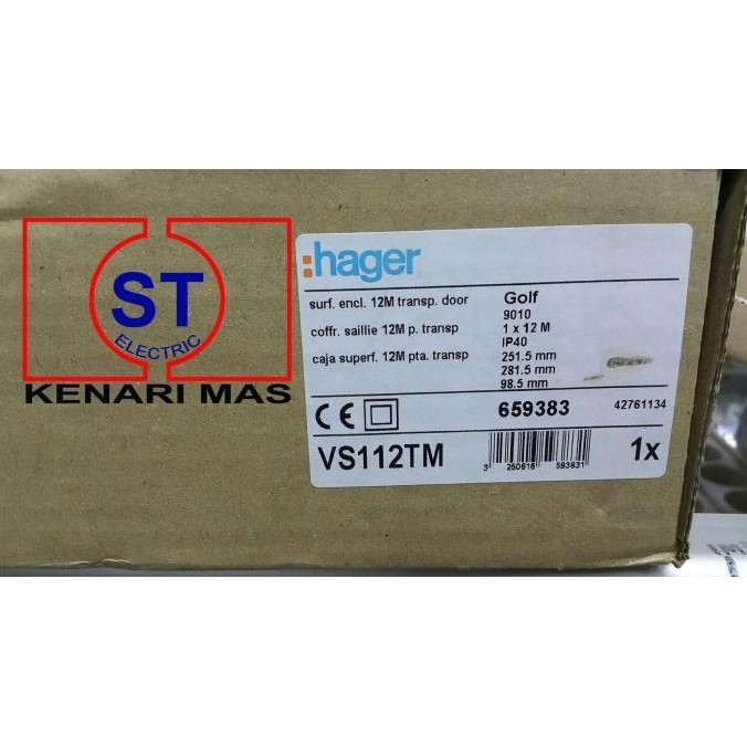 Box Mcb / Box Sikring / Box Sekring Hager VS 112 TM Outbow / VS112TM