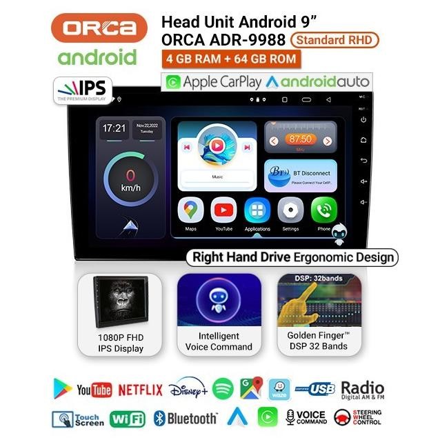 PROMO / Head Unit Android ORCA Chevrolet Spin Android Double Din Headunit 9" NON COD