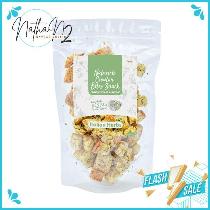 

SIMPLY PREMIUM CROUTON BITES SNACK ITALIAN HERBS 60 GR BY NATHAN'S GROSIR KUALITAS TERBAIK !!