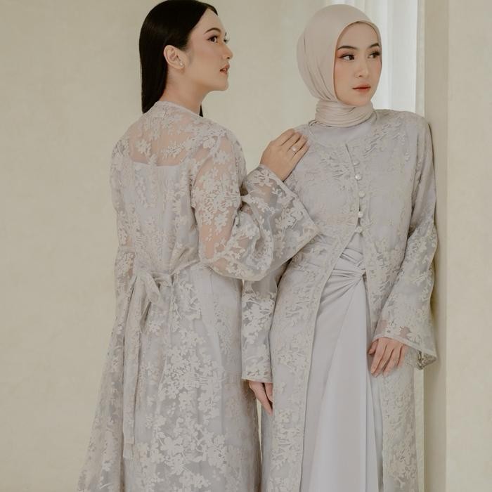 Promo Iris Outer Heejuptogo Terusan Luaran Motif Bunga Baju Lebaran Wanita All Size Tangan Panjang