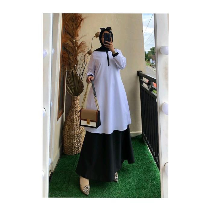 Promo Gamis Toyobo Hitam Putih Putih