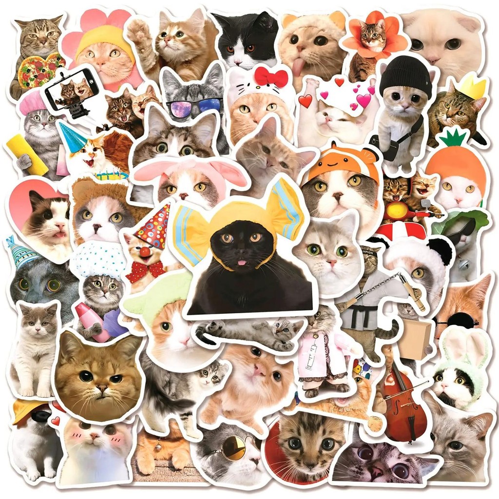 

10/30/50PCS Trend Animation Cute Cat Graffiti Sticker Suitcase Car Cup DIY Waterproof Graffiti Sticker Children Toys Wholesale