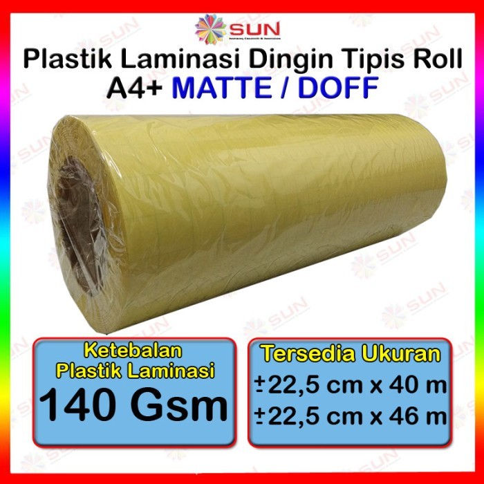 

PLASTIK LAMINASI DINGIN TIPIS ROLL A4+ 140 MICRON UK 22,5CM