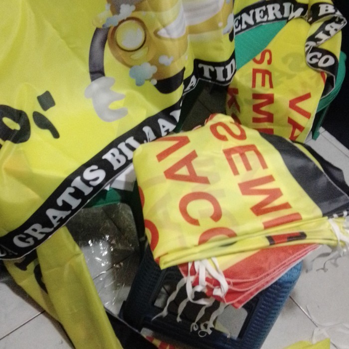 JASA CETAK UMBUL-UMBUL KAIN FULL PRINTING / MURAH / BERKUALITAS