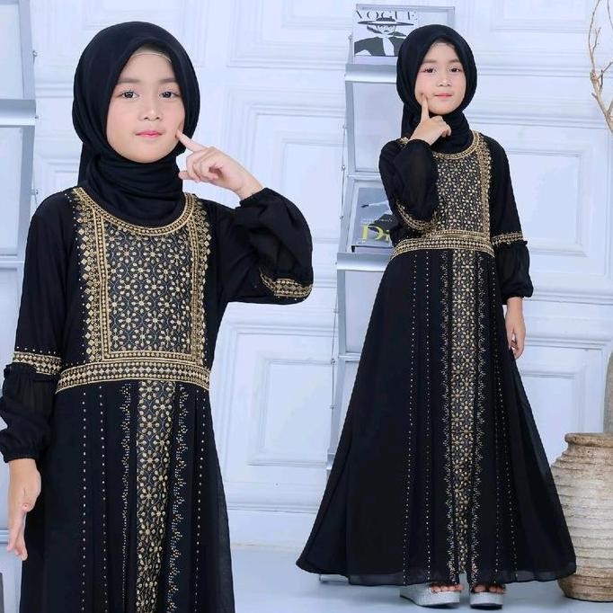 Promo Gamis Abaya Anak Cindy~Baju Mewah Elegan Nyaman Dipakai Cocok Buat Acara Pesta Pengajian Dll~B