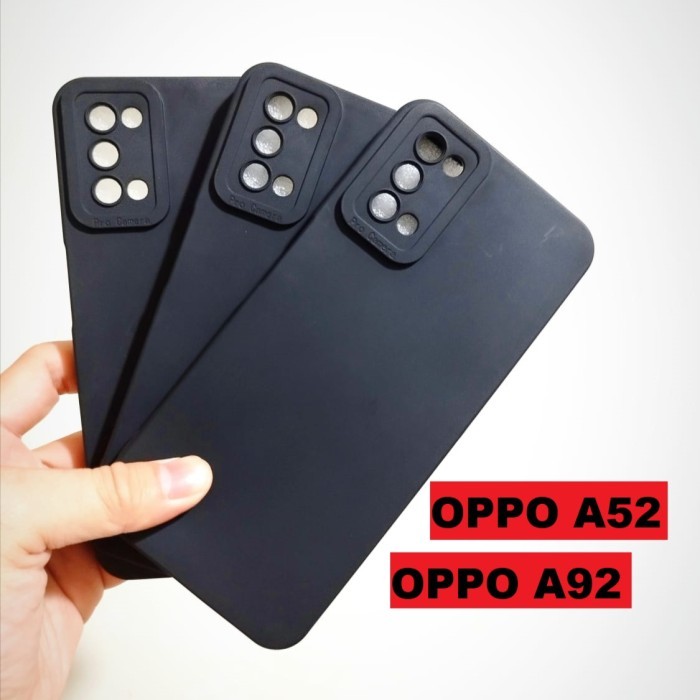 CUCI GUDANG Oppo A52 - A92 Case Softcase BLACK MATTE CAMERA PROTECTION Casing Hp