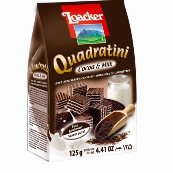 

Ready Loacker Quadratini Cocoa And Milk 125Gr | Wafer Biskuit Cookies Terbaik