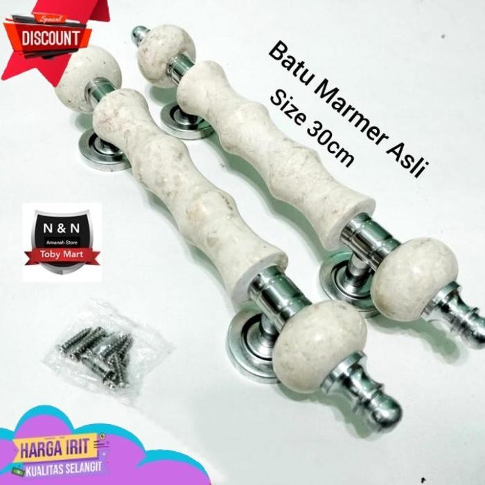 TODAY HANDLE PINTU MARMER BATU ALAM 33CM - GAGANG PINTU RUMAH STAINLESS PEGANGAN PINTU RUMAH MARMER