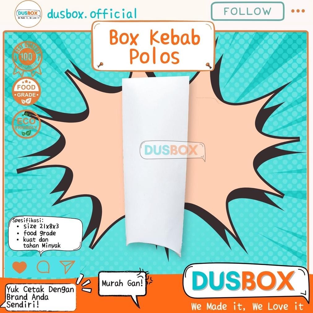 Bisa COD Box Kemasan Kebab Polos / Dus Kebab / Kemasan Kebab / Box Kebab Durian / Dus Kebab Pisang /