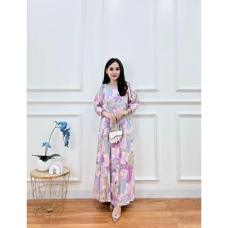 Nadya Dress By Fanessa/Dress Fanessa/Long Dress Rayon Premium/Daster Panjang/Daster Kekinian/Baju Ti