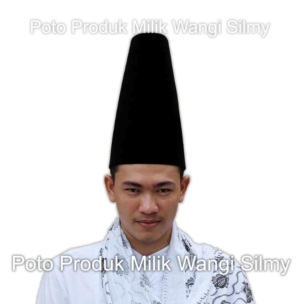 ad-77 Songkok Tinggi 50cm Hitam Polos - Songkok Hitam Polos 50 CM - Songkok Kopiah Peci Tinggi 50cm 