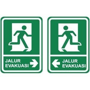 Sign Rambu Jalur Evakuasi. Posfor/Glow In The Dark. Acrylic 20X30 Cm
