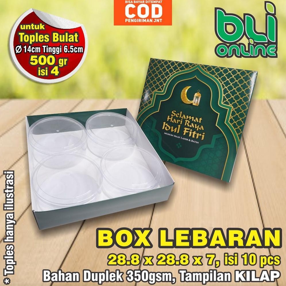 

kareemid box lebaran 28.8 x 28.8 x 7 isi 10 pcs / hampers lebaran / kardus lebaran / dus kue kering / kotak idul fitri